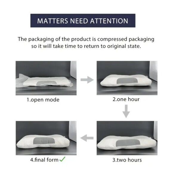 NWT Neck Pillow Orthotic Ergonomic Foam for Sleeping Bed Cervical Neck Support - Picture 2 of 2